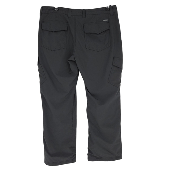 Eddie Bauer Polar Fleece Plaid Lined Pants Gray Straight Leg Petite 14P - Picture 4 of 9